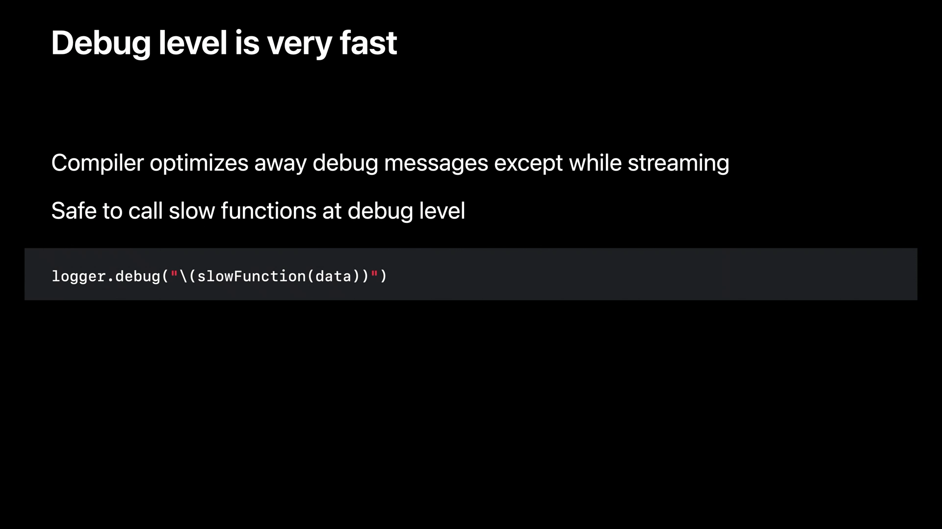 Debug 日志不会执行被优化掉的慢函数
