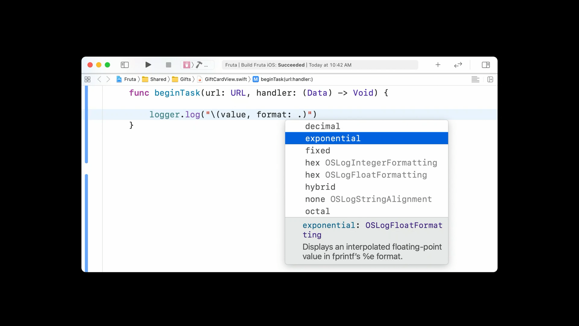 Xcode 提供的日志格式化选项